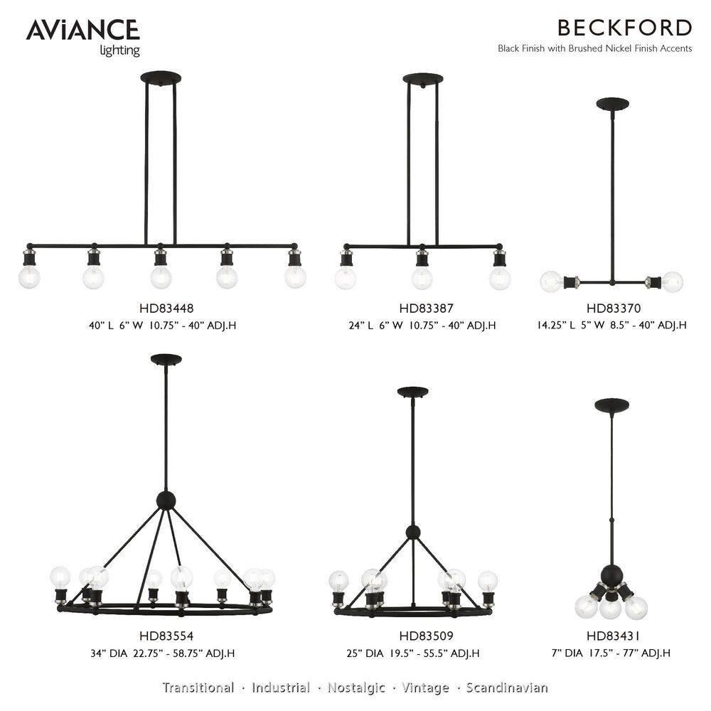 Livex Lighting Lansdale 2 - Light Chandelier in Black/Brushed Nickel