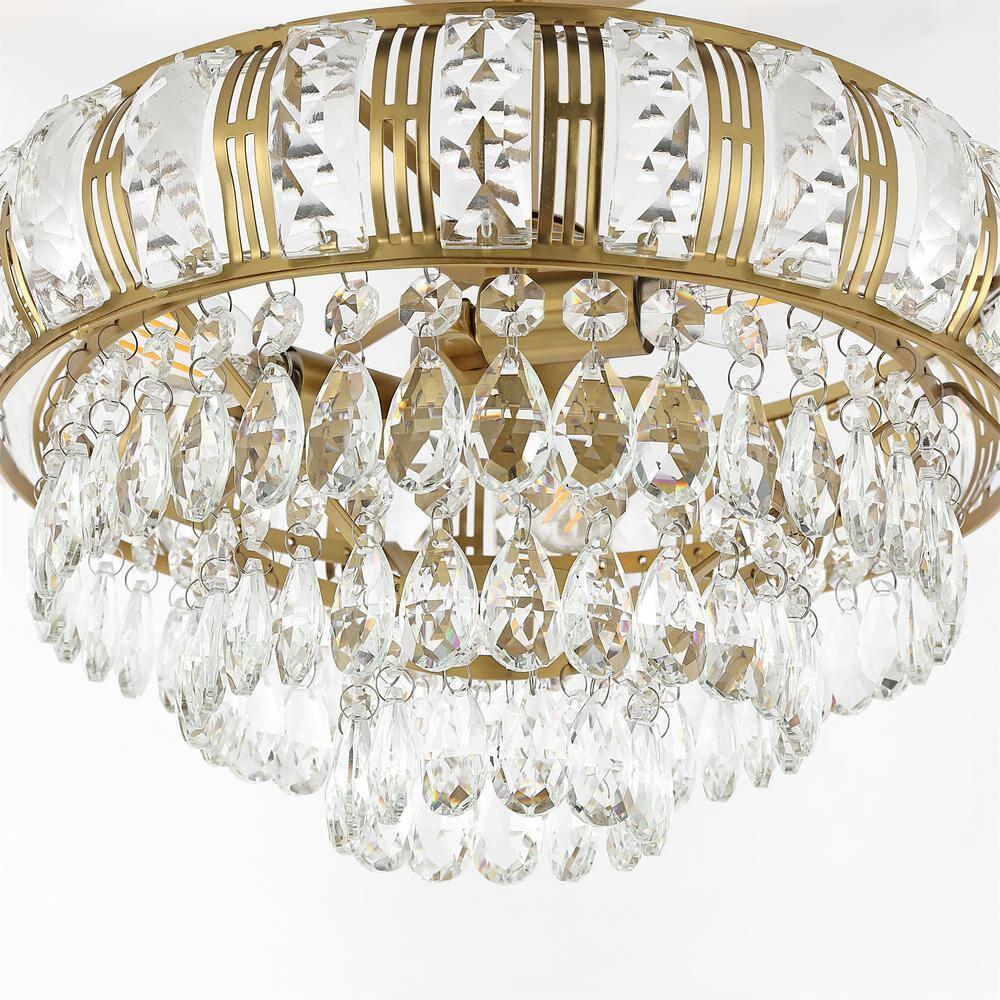 GetLedel 3-Light Empire Crystal Chandelier Gold N/A Gold