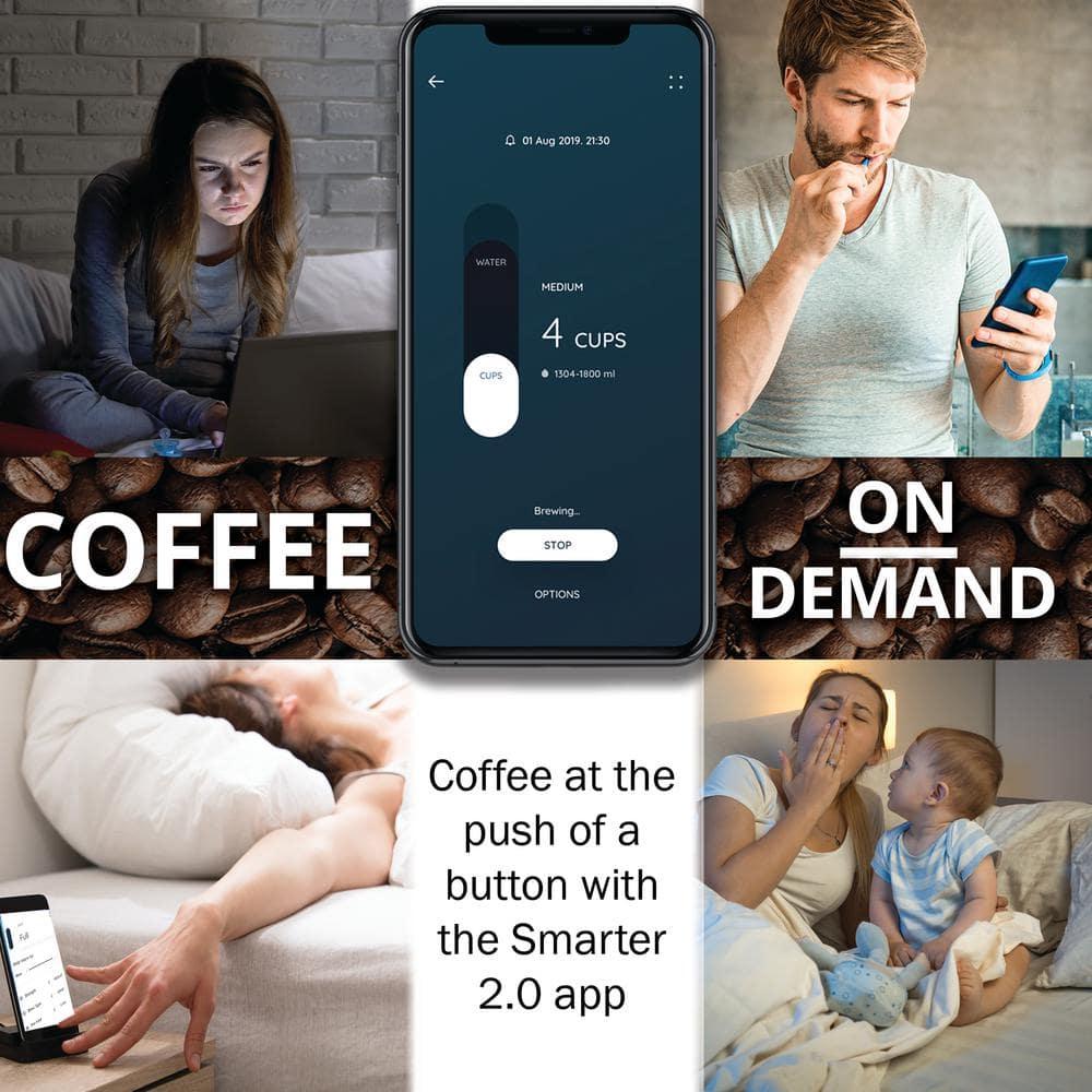 Smarter iCoffee Brew Smart Coffee Maker and Grinder with App, 3 Panels (Cream, Black, Red, New)