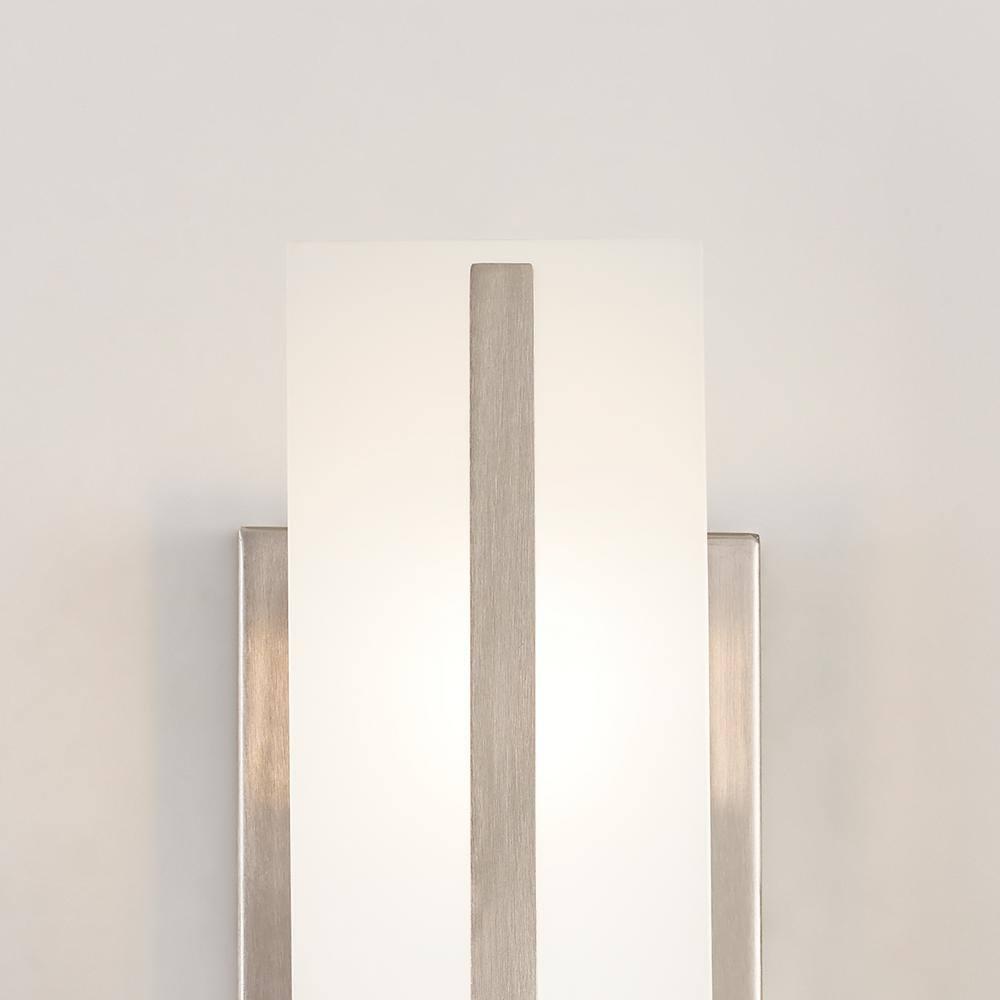 Elegant Brushed Nickel Vanity Sconce with Satin Etched Glass