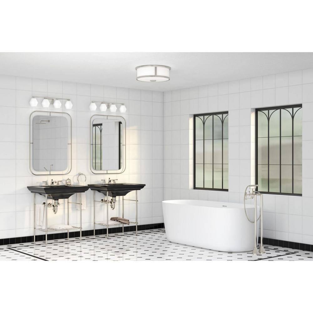 Progress Lighting Copeland 4-Light Brushed Nickel Vanity Light with Opal Glass Shades