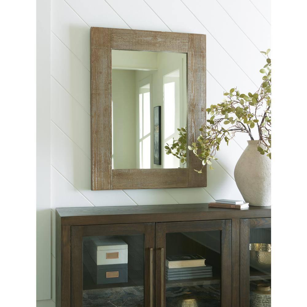 Signature Design by Ashley Casual Waltleigh Accent Mirror  Distressed Brown