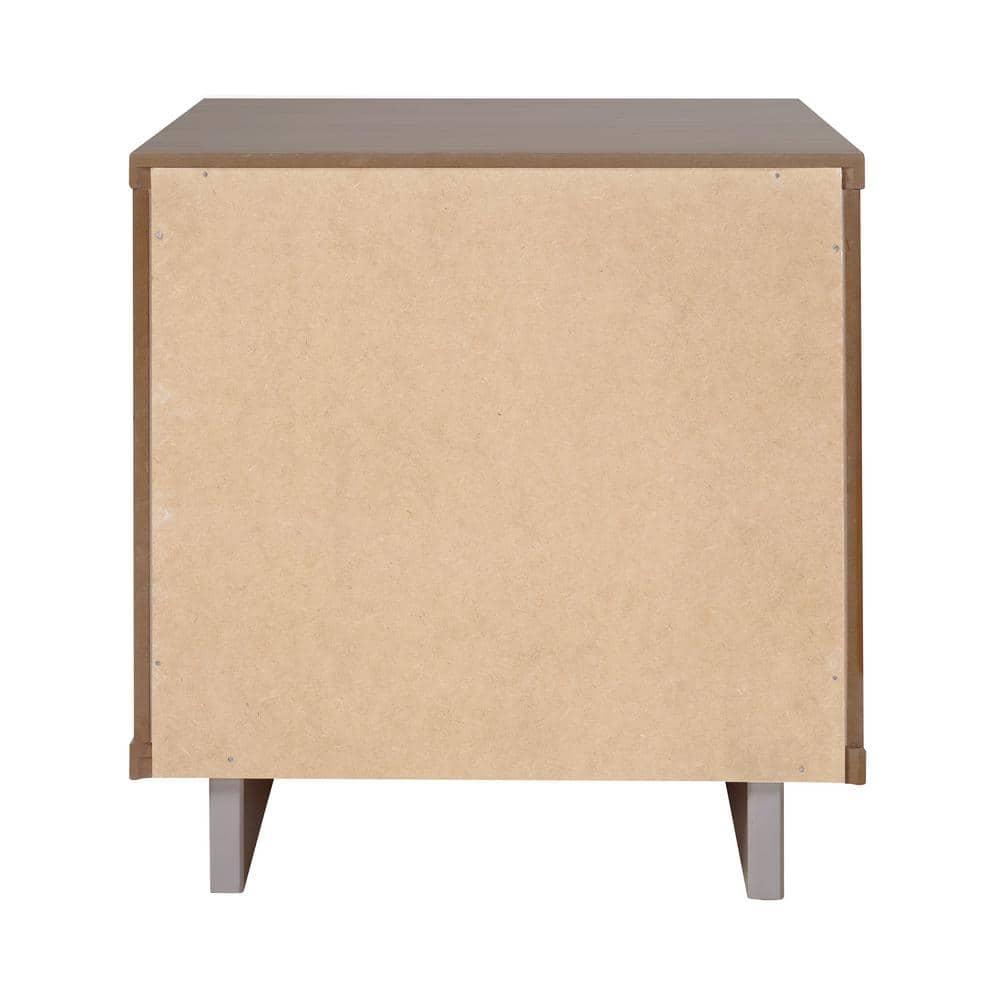 Granville Modern 1 Drawer Nightstand Light Gray - Manhattan Comfort: Wood Frame, Storage Shelf, 30 Day Warranty