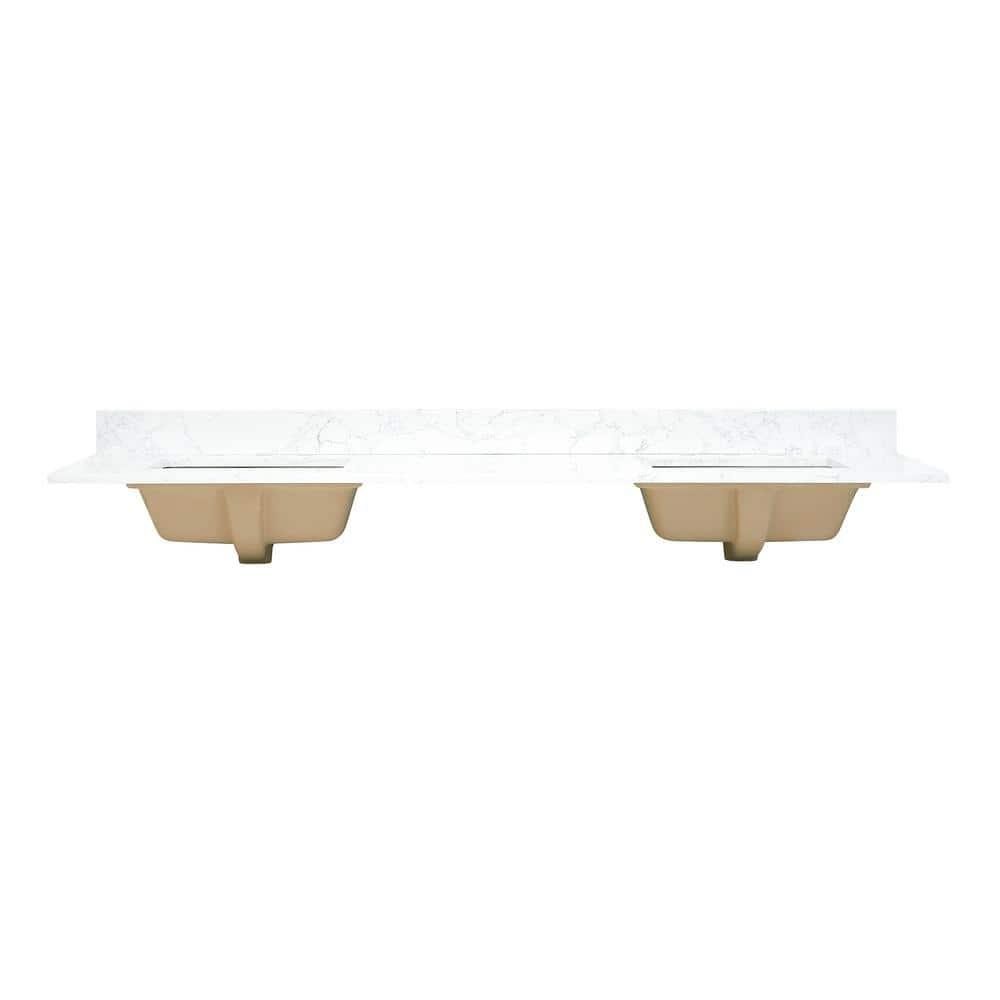 Ceres 73" Engineered Stone Double Bathroom Vanity Top with Sink