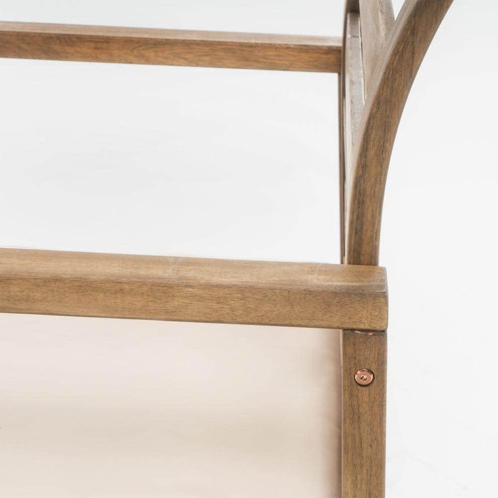 Emilano Set of 2 Acacia Wood Club Chair - Natural Stained - Christopher Knight Home: Weather-Resistant Patio Accent Chairs with Polyester Cushions