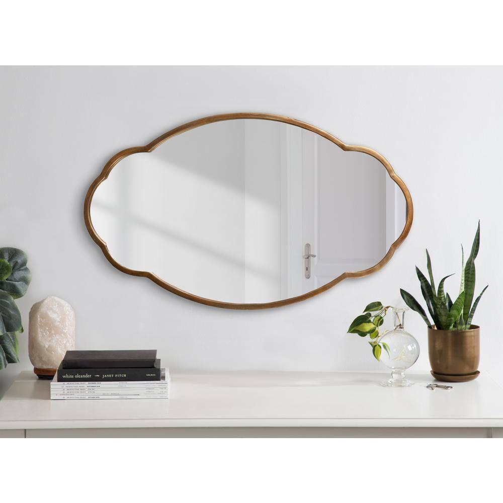 Kate and Laurel 18 x 30 Oval Wall Mirror, Gold