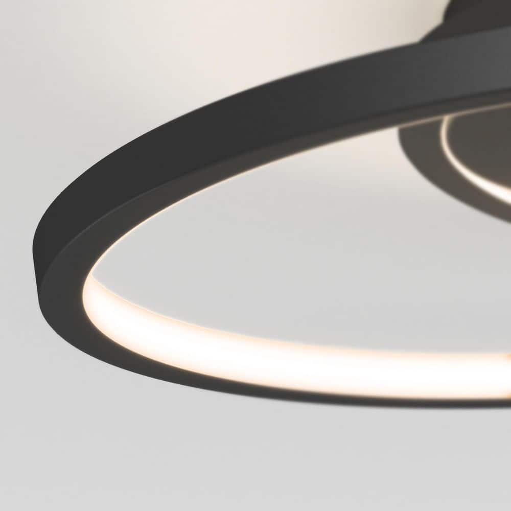 HTYSUPPLY Salto 15W LED Modern Swirl Flush Mount Ceiling Light Fixture, Matte Black - Ideal for Bedroom, Hallway, Kitchen - 700 Lumens, 2700-3300-4500 Kelvin, No Bulb Required