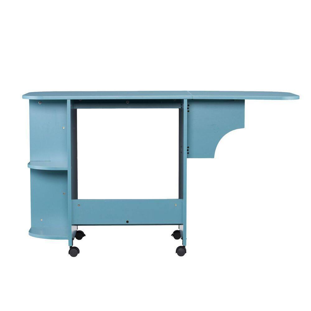 Stradville Expandable Rolling Sewing Table/Craft Station - HZ8665 - Turquoise - SEI