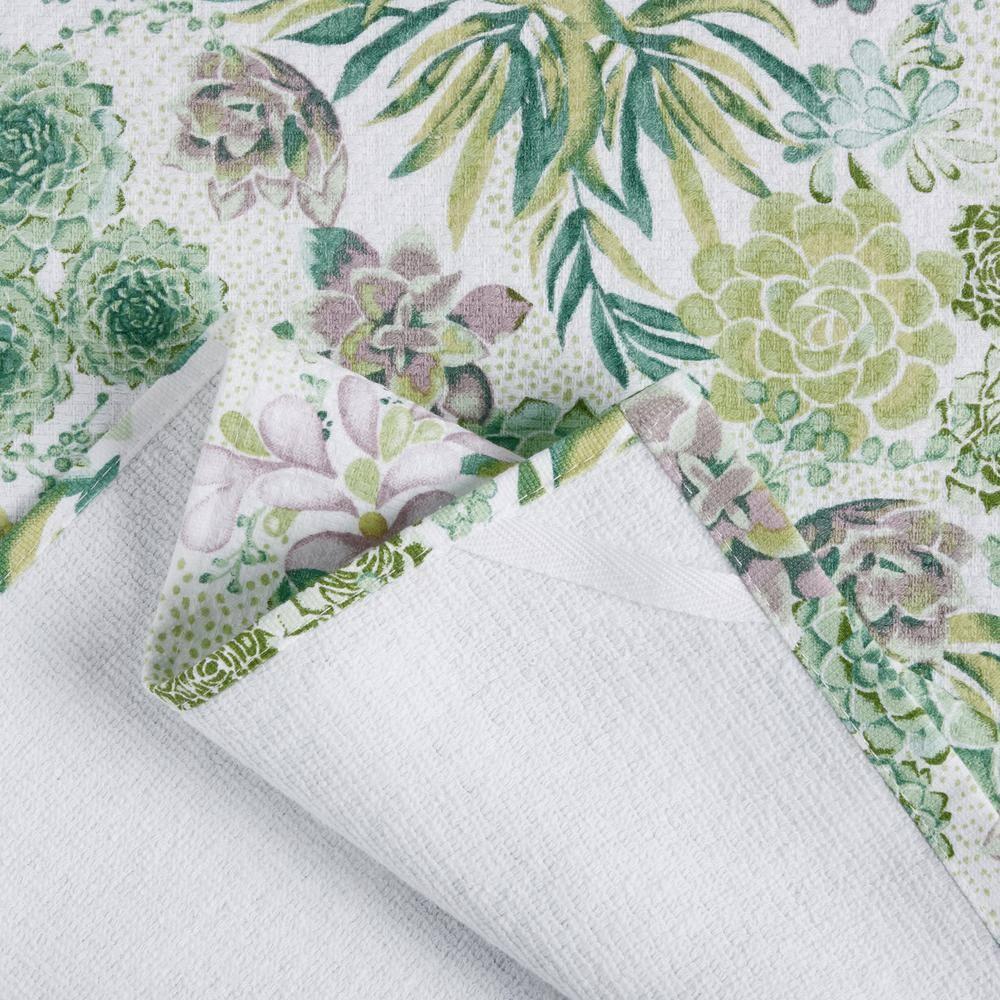 Martha Stewart Martha Stewart Succulents Kitchen Towel Set 2-Pack 16"X28", Green/Purple/Yellow/White (Set of 2)