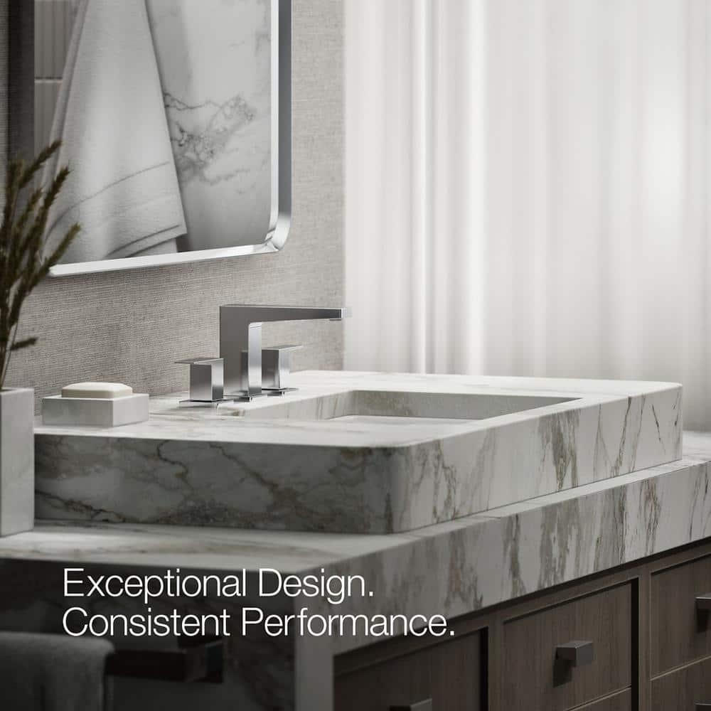 Kohler Honesty Widespread Bathroom Faucet with Pop-Up Drain Assembly, 3-Hole 2-Handle Bathroom Sink Faucet, 1.2 gpm