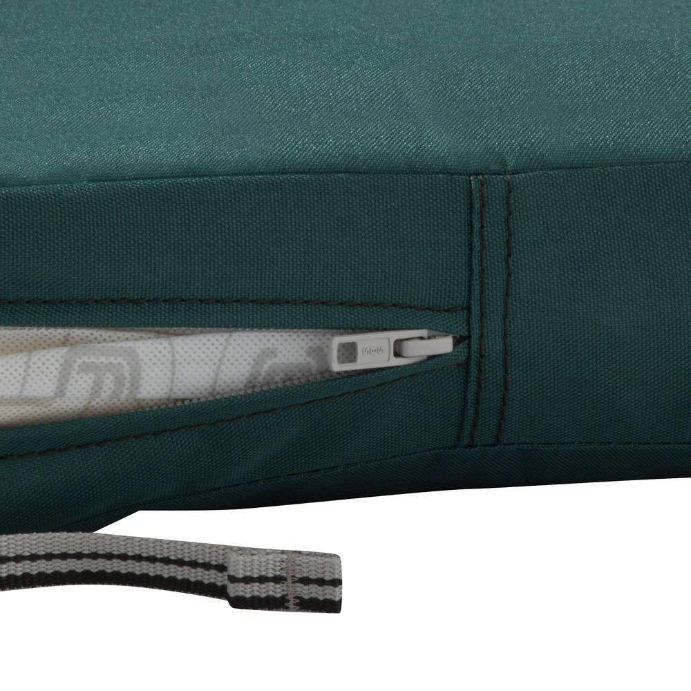19" x 19" x 3" Ravenna Water-Resistant Patio Seat Cushion Mallard Green - Classic Accessories: Zippered, Polyurethane Foam Filled