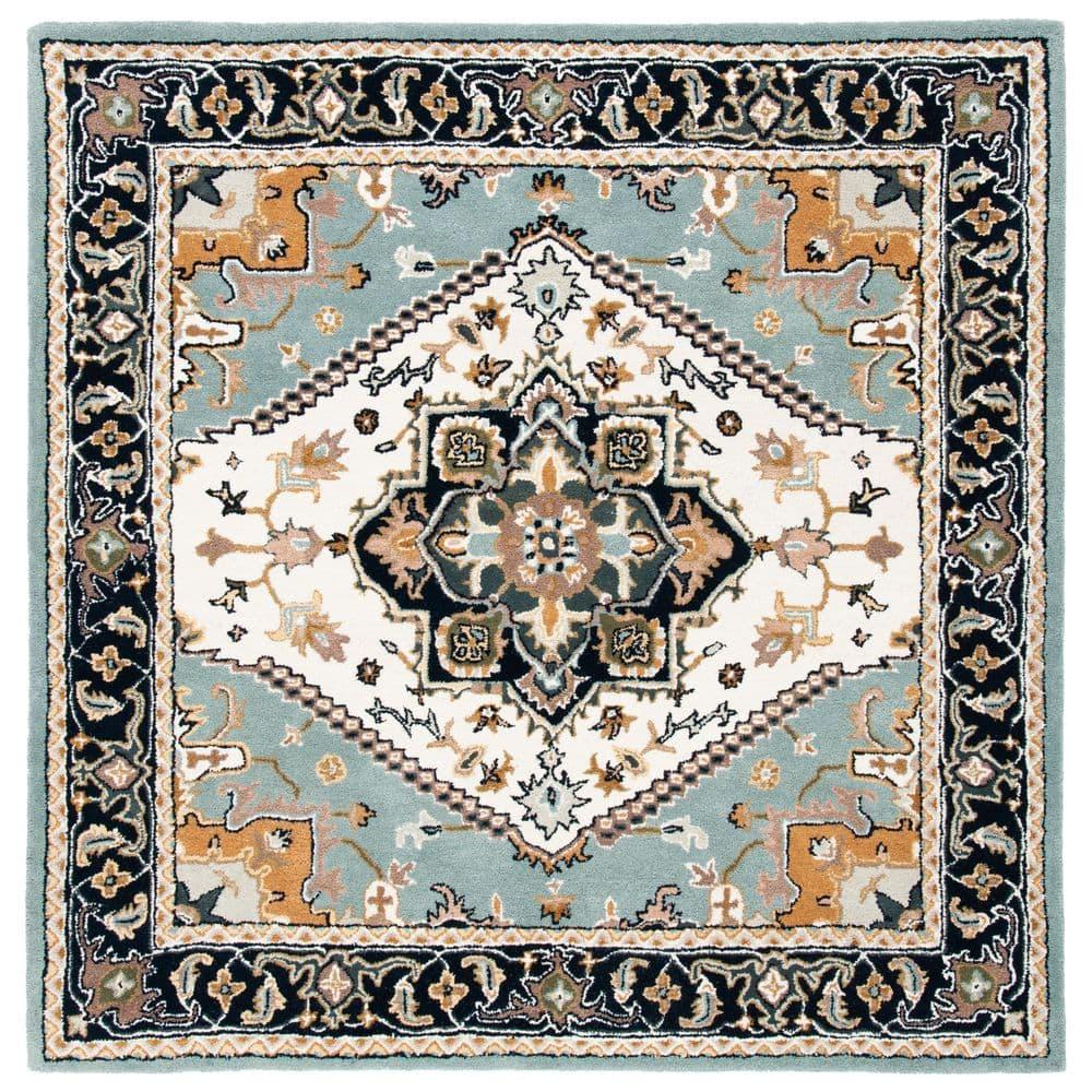 Heritage HG625 Handmade Area Rug - 8'x8' - Grey/Green - Safavieh