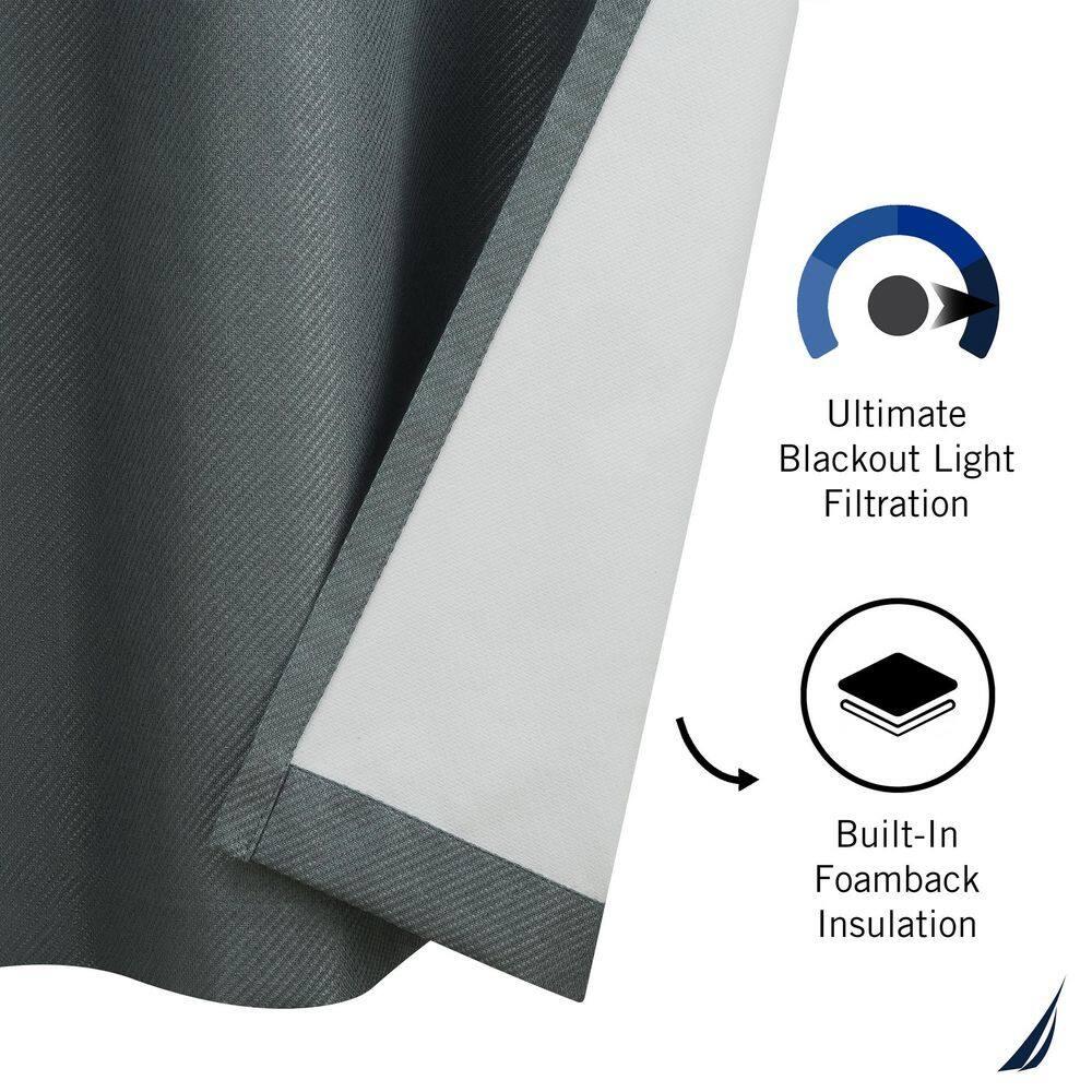 Nautica Nautica Synthetic Solid Color Blackout Thermal Rod Pocket Curtain Panels (Set of 2)