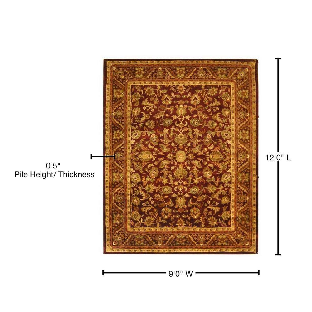 Antiquity AT52 Hand Tufted Indoor Area Rug - Wine/Gold - 9'x12' - Safavieh