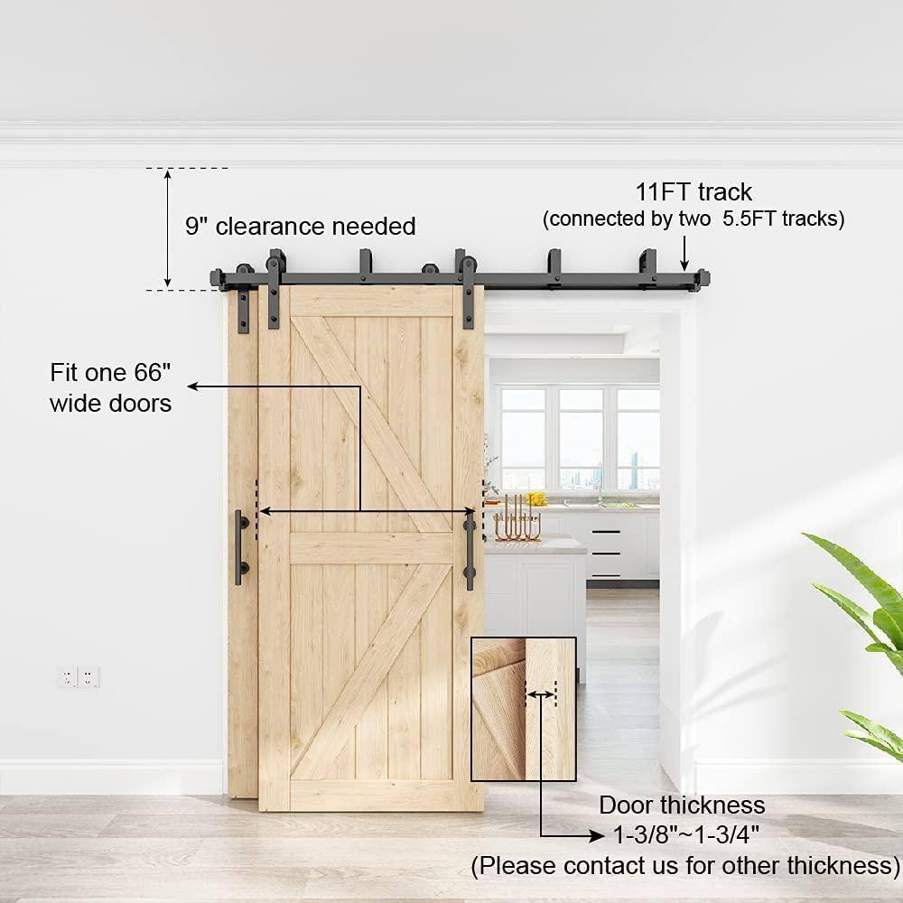 Double Bypass Barn Door Hardware Kit