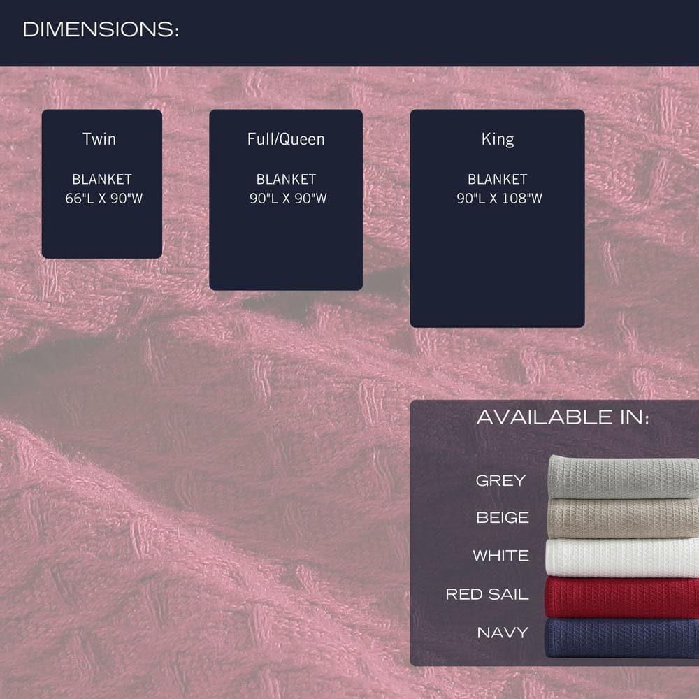 Nautica Nautica Baird Solid Cotton Reversible Blanket
