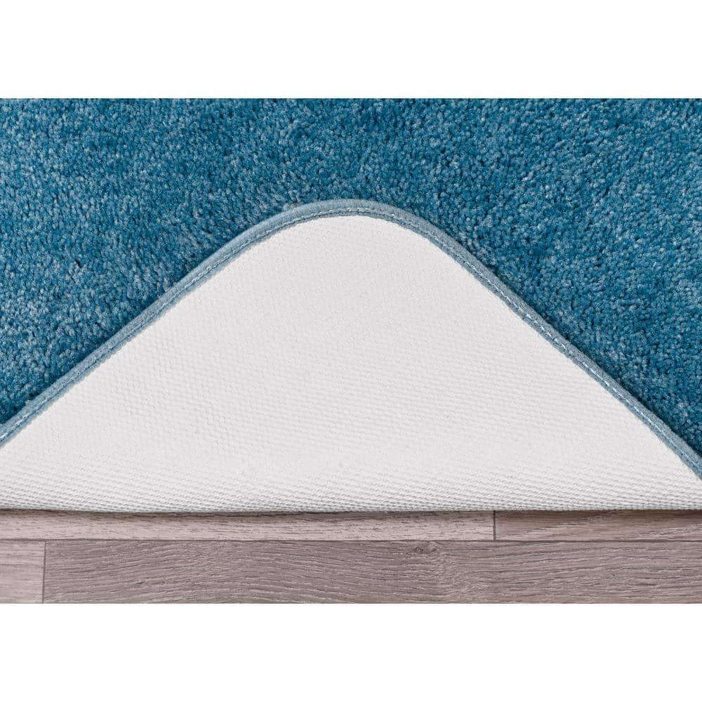 4pc Traditional Nylon Washable Bathroom Rug Set Basin Blue - Garland Rug: Includes Lid & Contour Cover, Machine Made