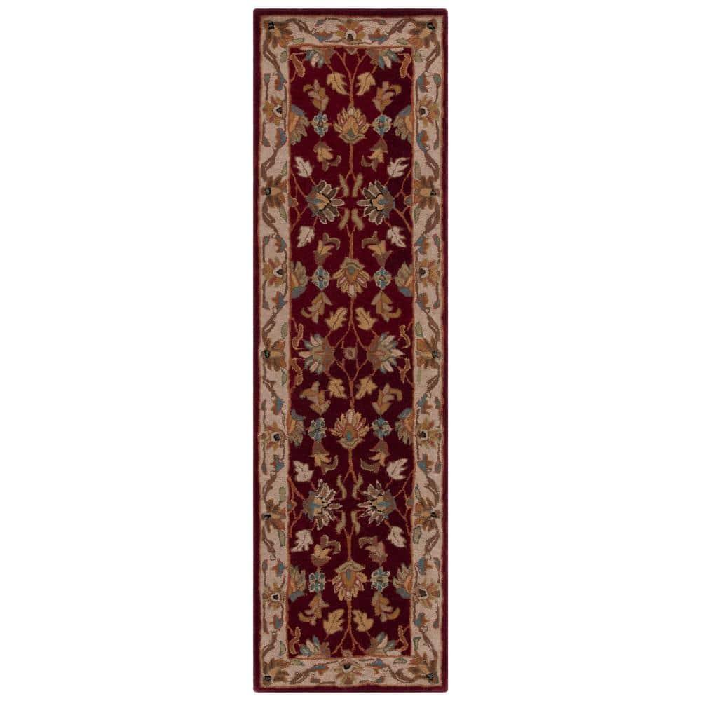 Heritage HG628 Hand Tufted Runner Rug - Red/Ivory - 2'3"x8' - Safavieh.
