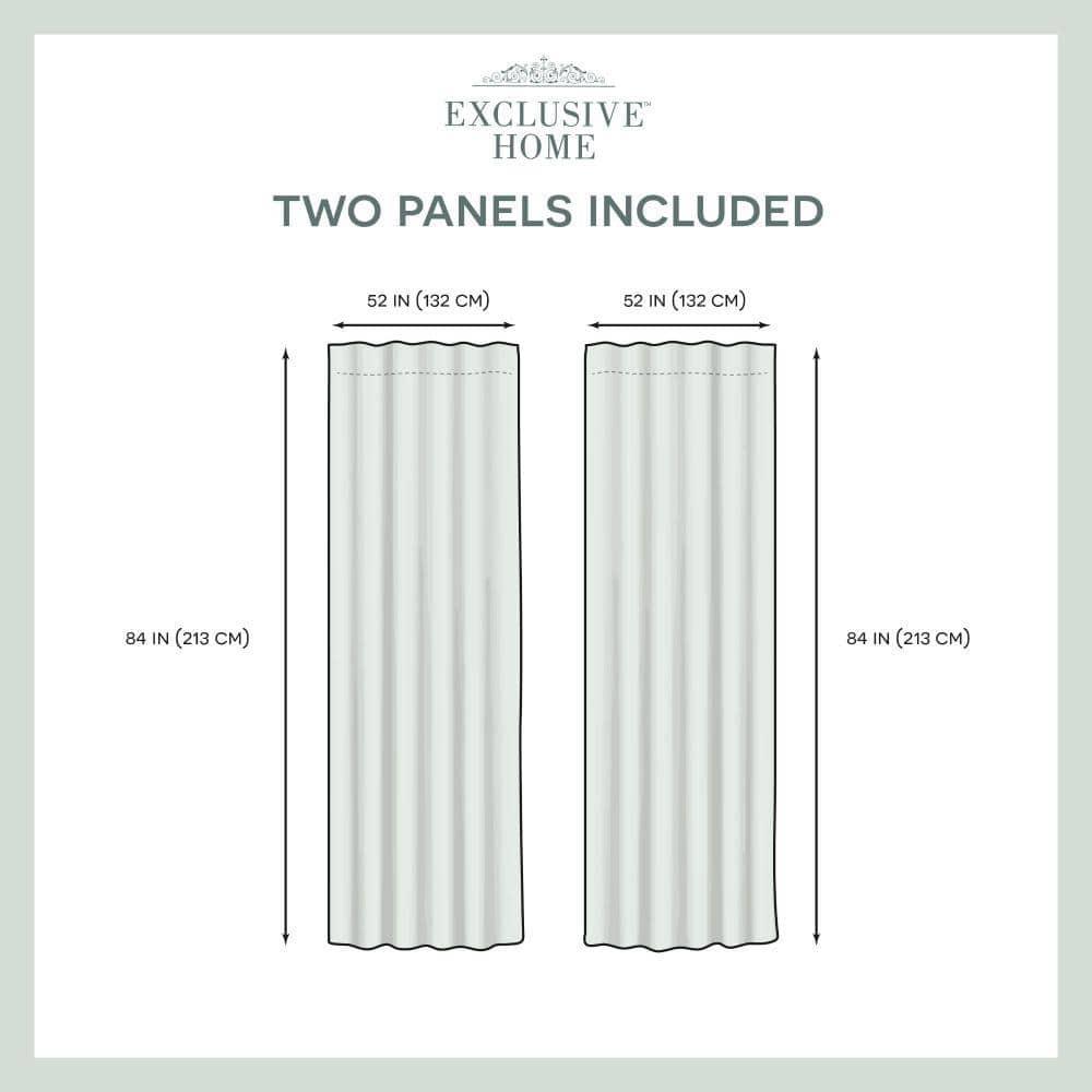 Set of 2 (84"x54") Velvet Back Tab Light Filtering Window Curtain Panels Blush Pink - Exclusive Home: Polyester, OEKO-TEX Certified