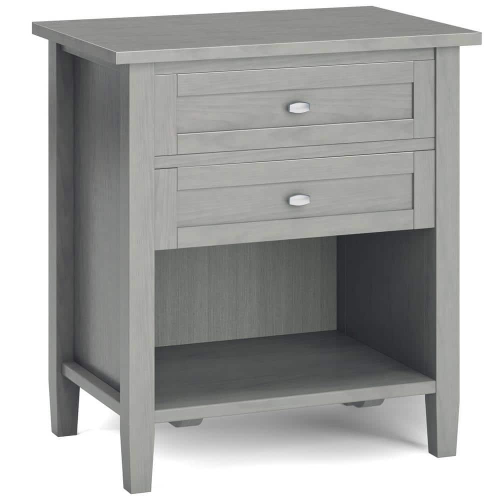 Simpli Home Warm Shaker 24"W Solid Wood Bedside Table with Two Drawers & Reviews | Wayfair