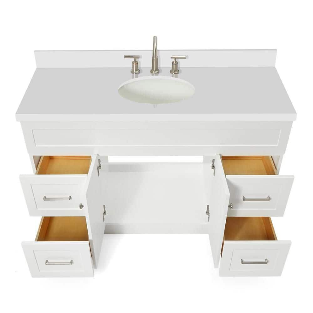 Ariel F055swqovo Hamlet 55" Free Standing Single Basin Vanity Set - White
