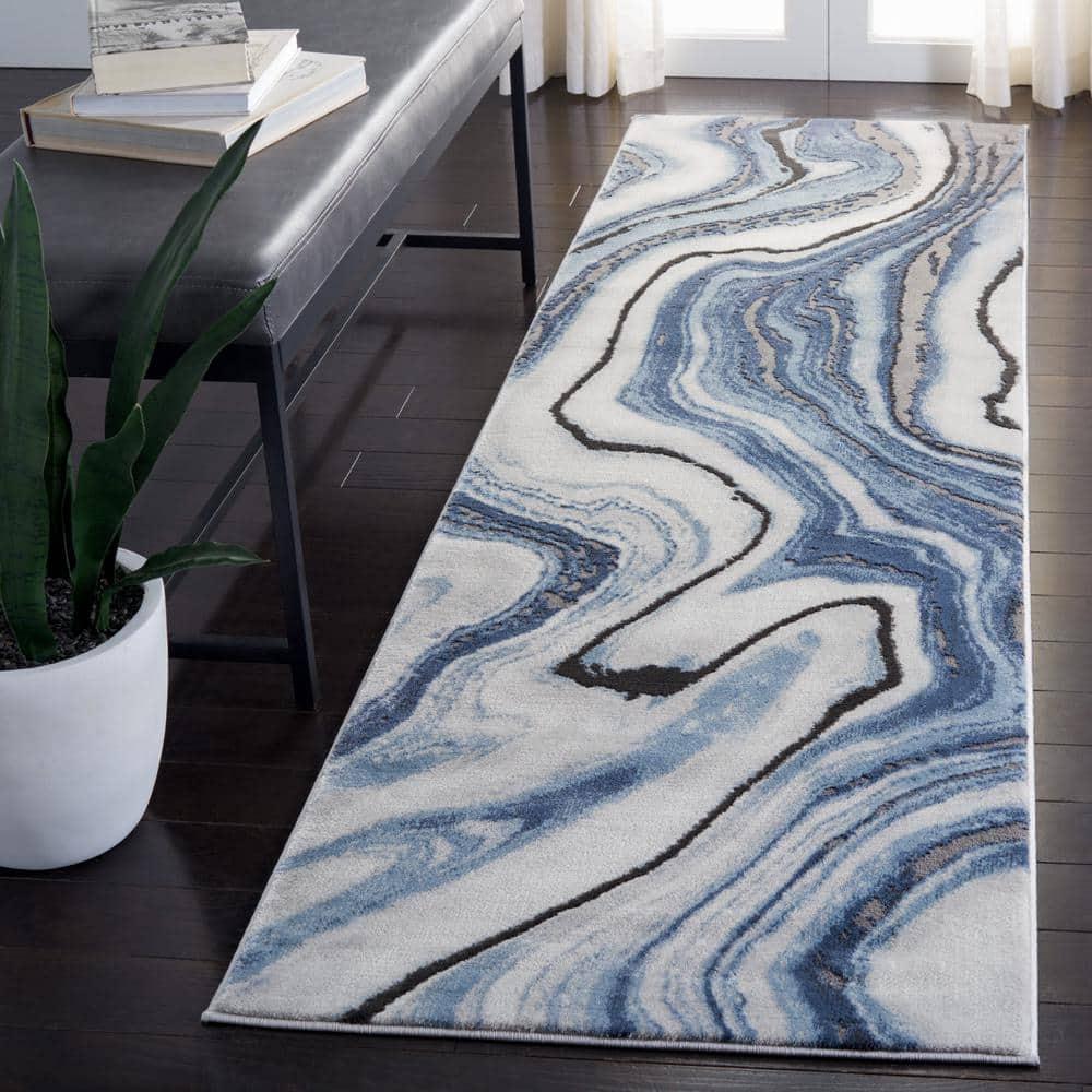 Craft CFT819 Loomed Indoor Runner Rug - Blue/Grey - 2'3"x14' - Safavieh