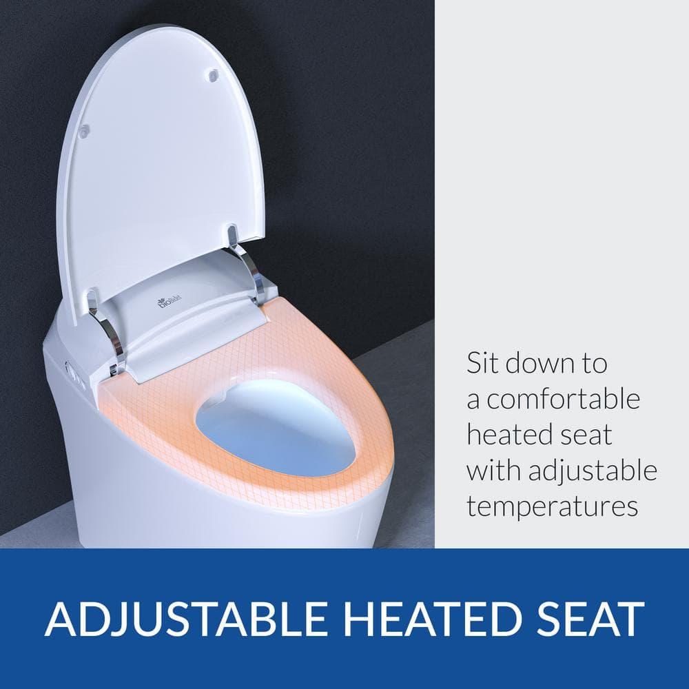 Bio Bidet by BEMIS Discovery DLX Smart Bidet Toilet, Tankless, Auto Open and Close with Kick Flush, Self Cleaning Discovery DLX