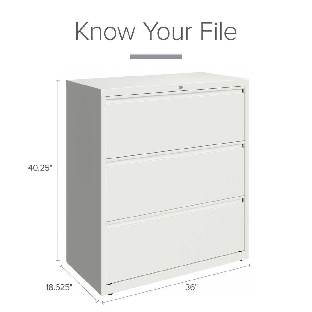 Hirsh 36-in Wide HL10000 Series 3 Drawer Metal Lateral File Cabinet White