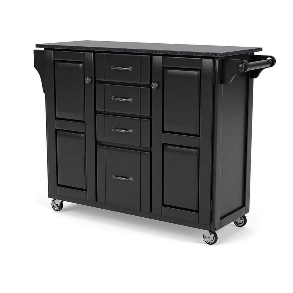 Homestyles Create-a-Cart Wood Kitchen Cart in Black
