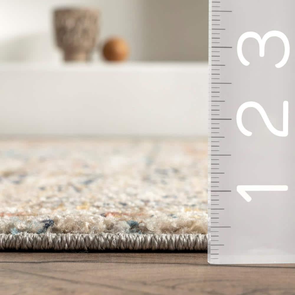 Nuloom Marley Medallion 7x9 Indoor Area Rug for Living Room Bedroom Dining Room Kitchen, Beige/Ivory