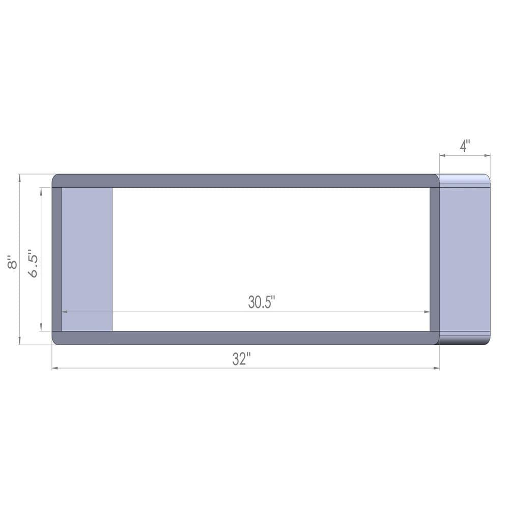 Stackable Floating Shelves, Farmhouse Style Decorative Box Bookshelves for Bedroom, Living Room, and More, Solid Wood, 8" H x 32" W x 4.00" D, Walnut Finish, 2-Pack
