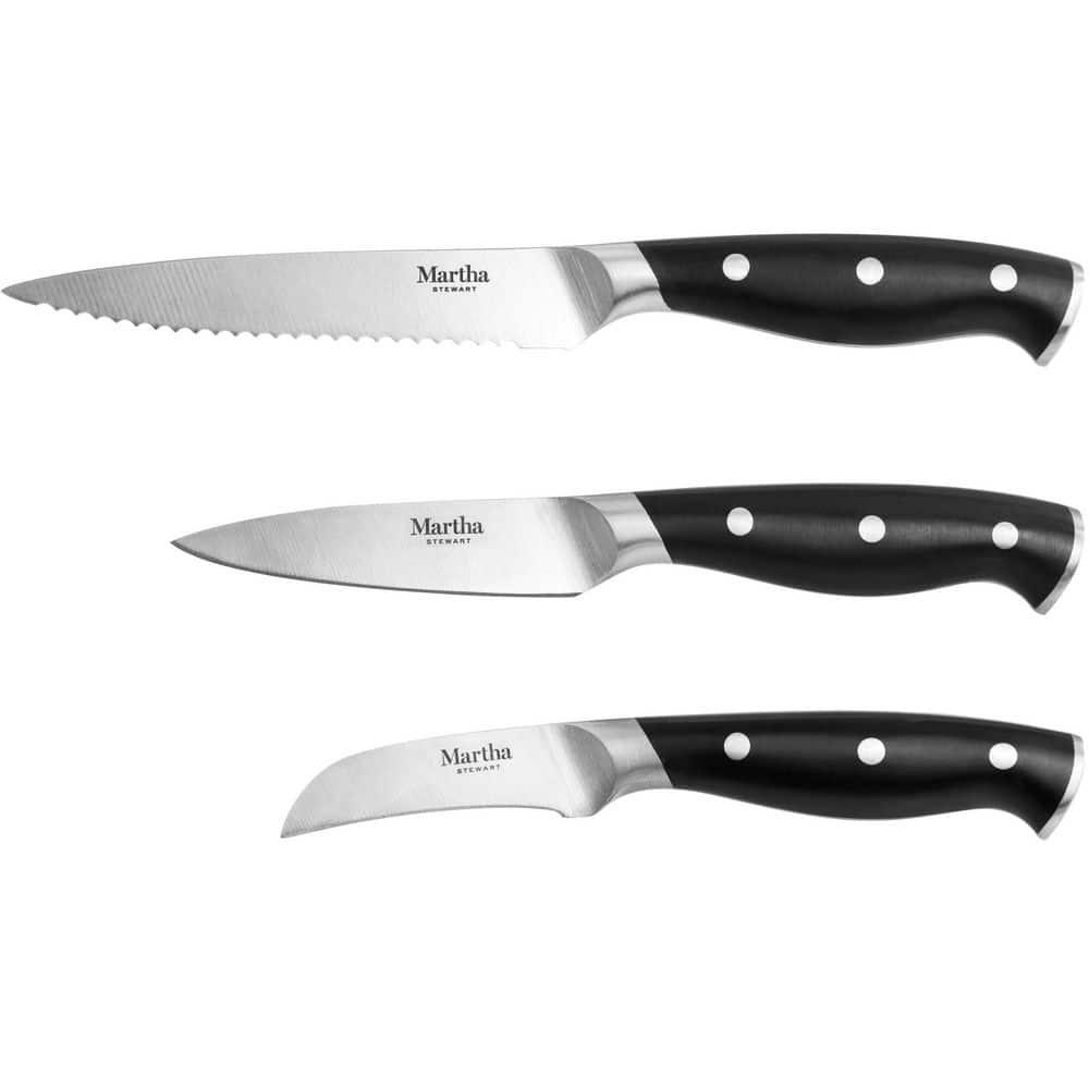 Martha Stewart Martha Stewart Stainless Steel 14 Piece Cutlery And Knife Block Set In Black