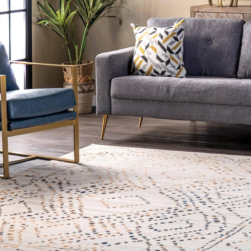 Nuloom Mila Moroccan 8x10 Indoor Area Rug for Living Room Bedroom Dining Room Kitchen, Beige/Ivory