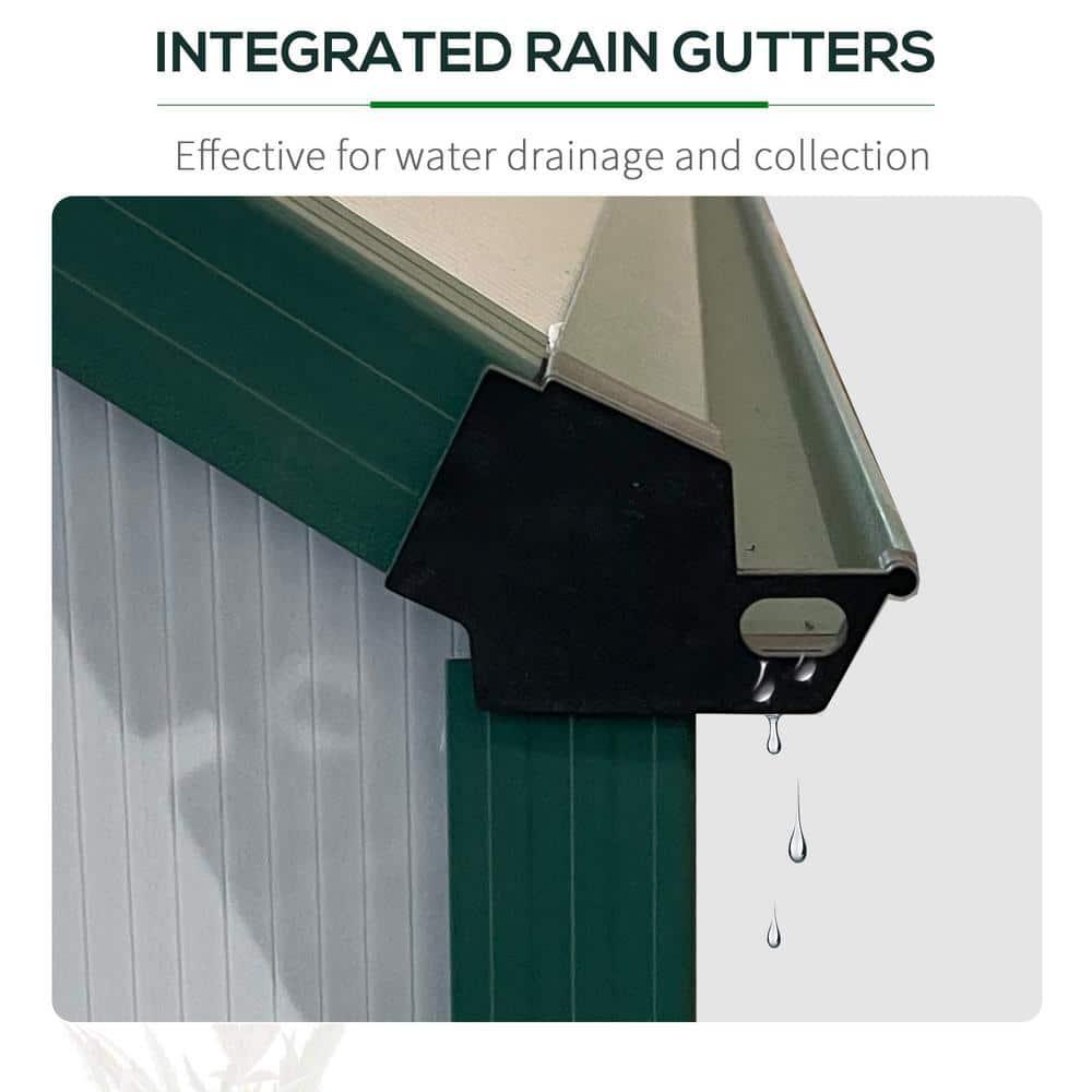 Outsunny 16' X 8' Aluminum Greenhouse Polycarbonate Walk-In Garden Greenhouse Kit With Adjustable Roof Vent, Rain Gutter And Sliding Door For Winter, Clear