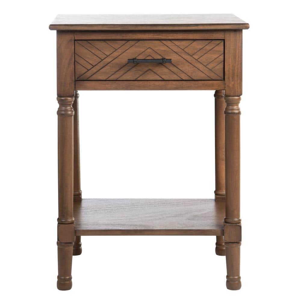 Peyton 1 Drawer Accent Table - Brown - Safavieh