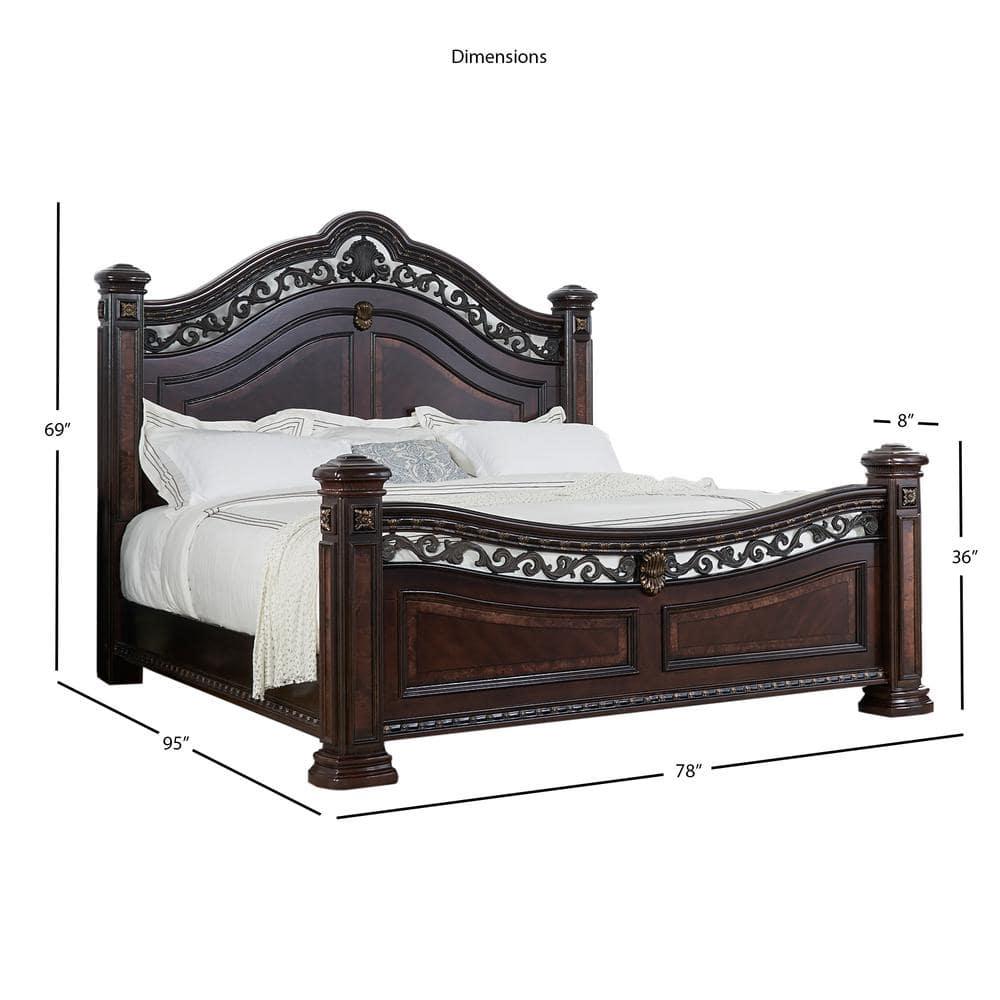 Steve Silver Monte Carlo Rich Cocoa Chocolate Queen Bed Complete