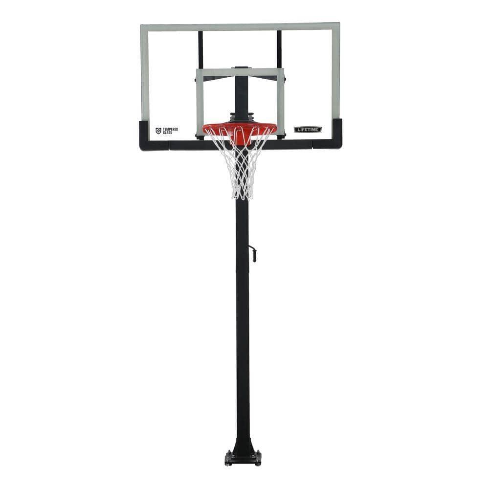 Lifetime Lifetime Height Adjustable Bolt Down Basketball Hoop (54" Tempered Glass Backboard)