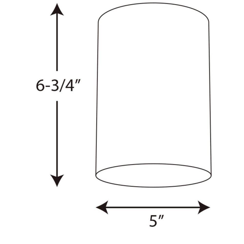 Progress Lighting, Cylinder, 1-Light, Flush Mount, Antique Bronze, LED Collection: Cylinder, Material: Aluminum, Finish Color: White