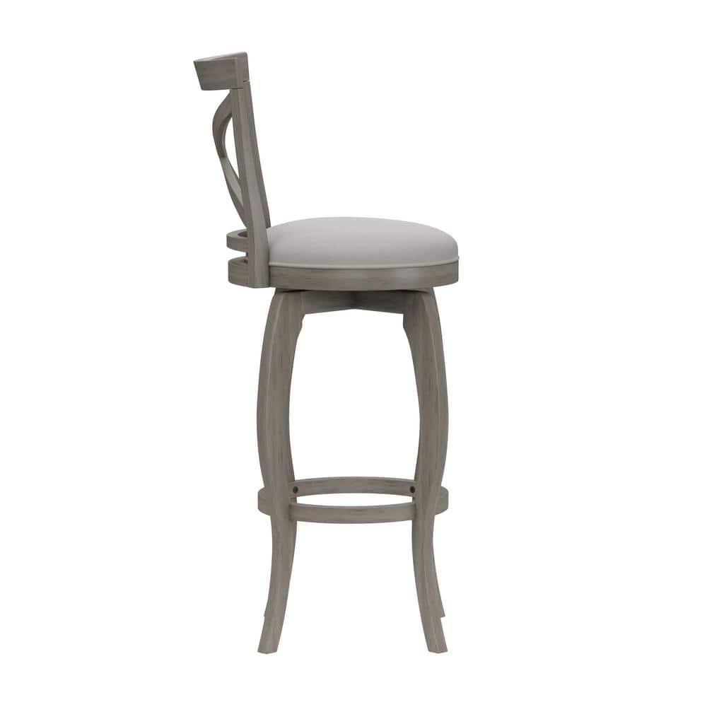 Hillsdale Ellendale 44.5" Fabric Contemporary Bar Stool in Aged Gray/Fog Gray