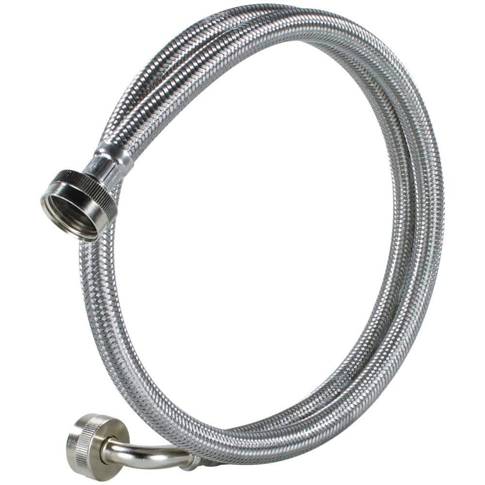 CERTIFIED APPLIANCE WM60SSL2PK Braided Stainless Steel Washing Machine Hoses with Elbow, 2 pk (5ft)