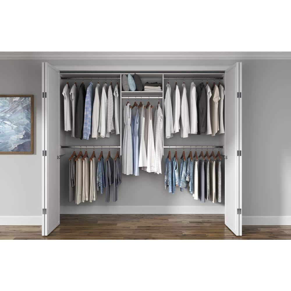 White Laminate 48-Inch Vertical Closet Panels with Adjustable Shelves