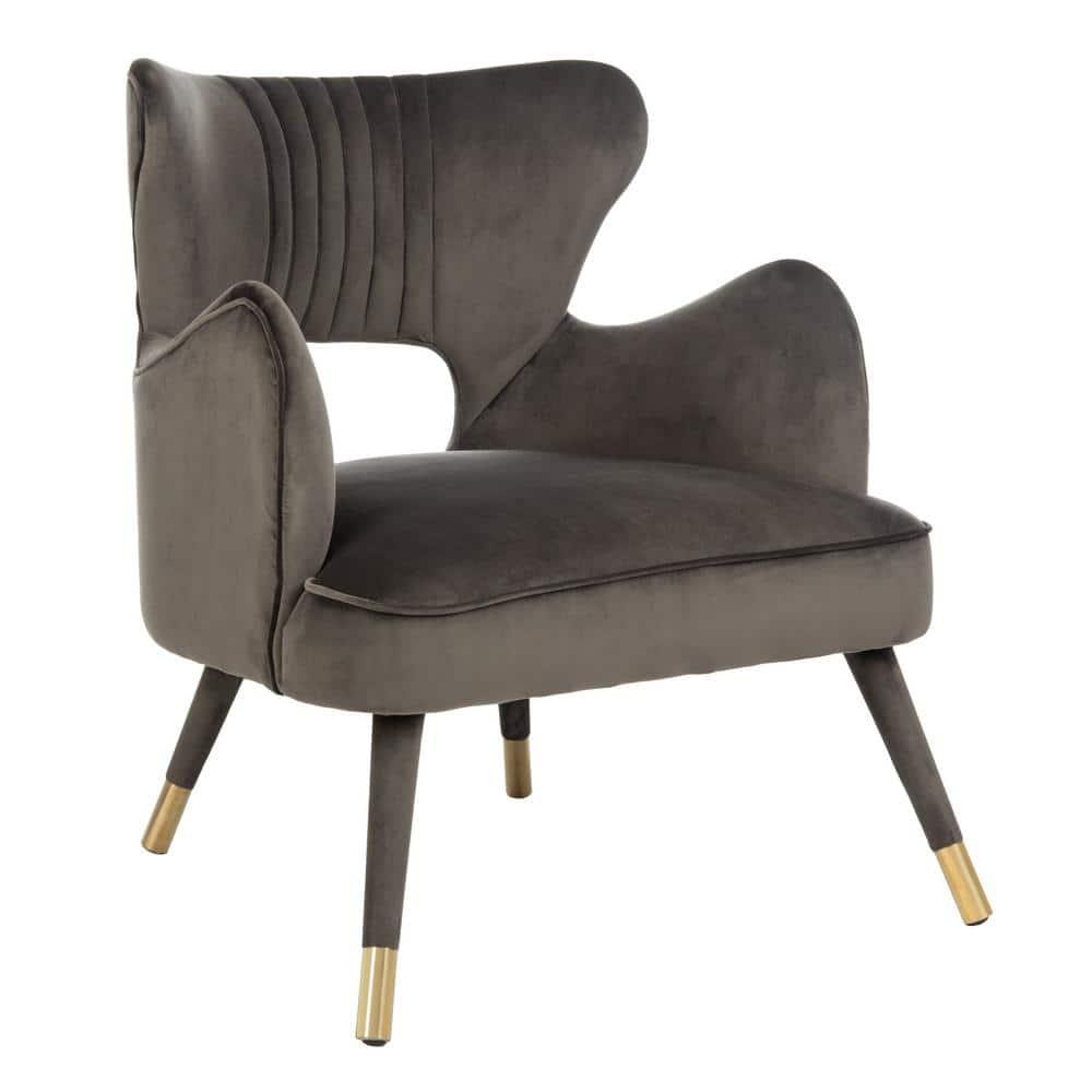 Blair Wingback Accent Chair - ACH4504 - Shale/Gold - Safavieh