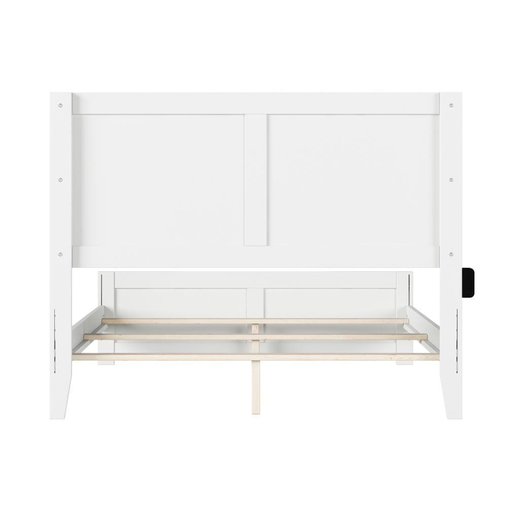 AFI Canyon White Solid Wood Foundation Bed Frame with Matching Footboard, Full