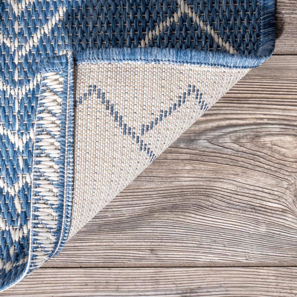 Nuloom Serna Diamond 6x9 Indoor/Outdoor Area Rug for Living Room Patio Deck Front Porch Kitchen, Blue/Ivory