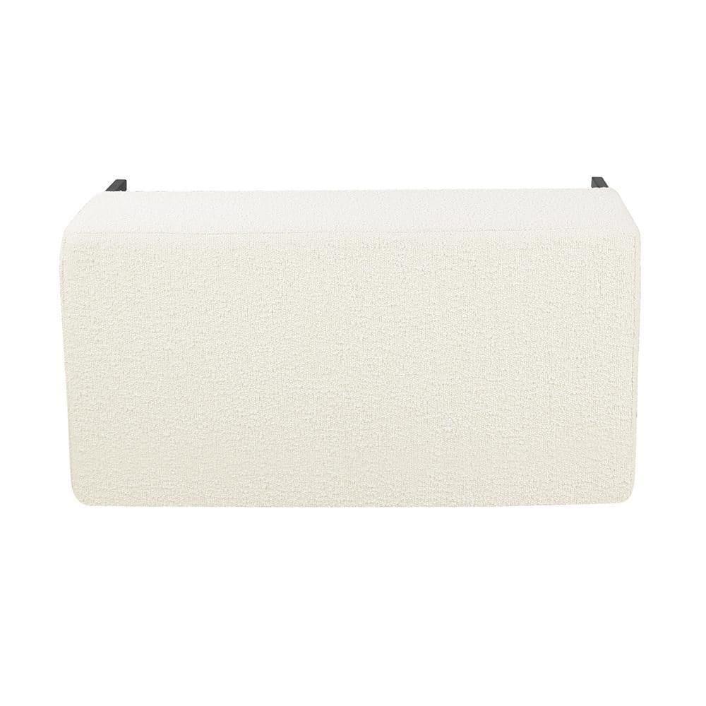 Medium Storage Bench with Metal Legs Cream Boucle - HomePop: Upholstered Rectangle for Modern Decor, Seats 2