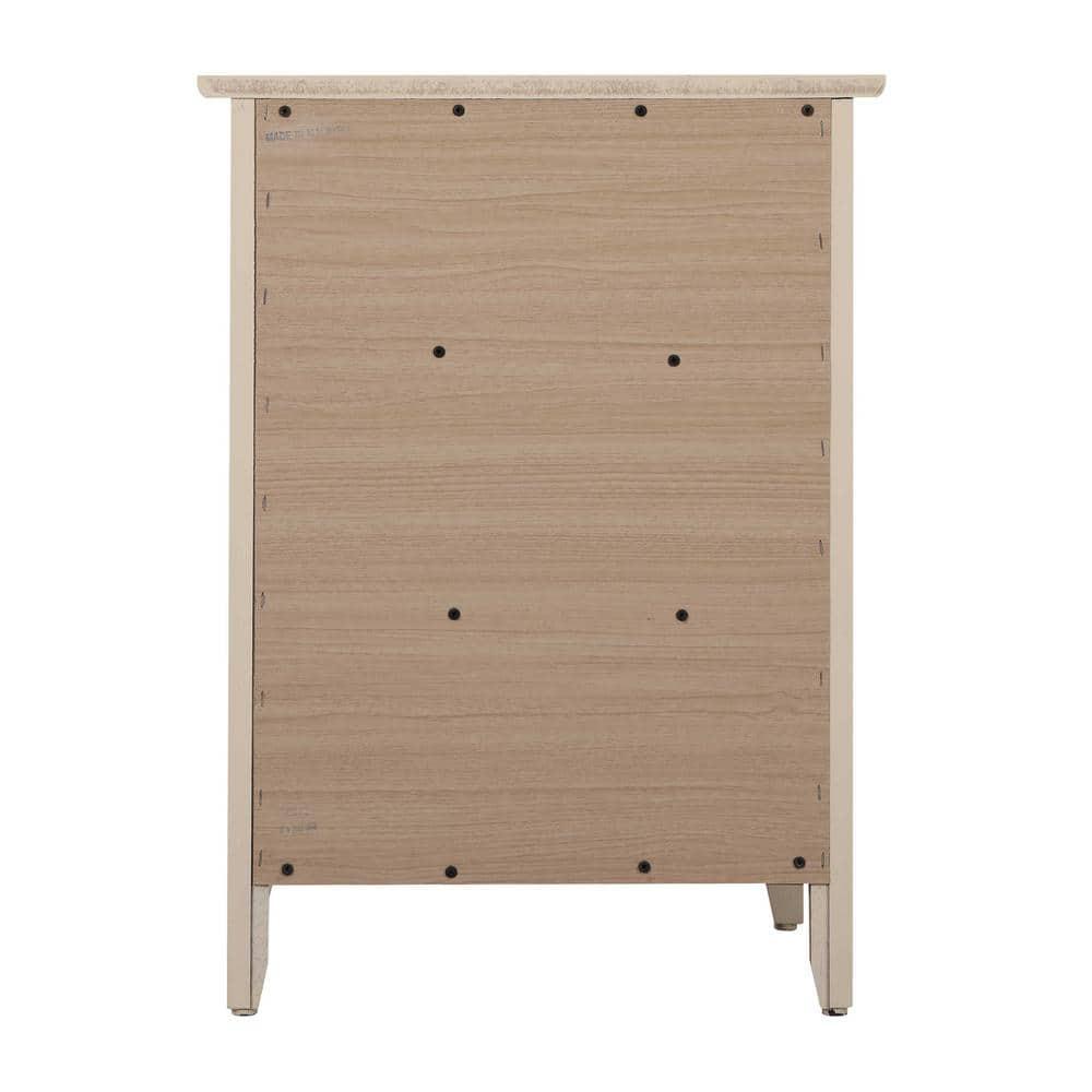 Daniel 3-Drawer Beige Nightstand (25"H x 15"W x 19"D)