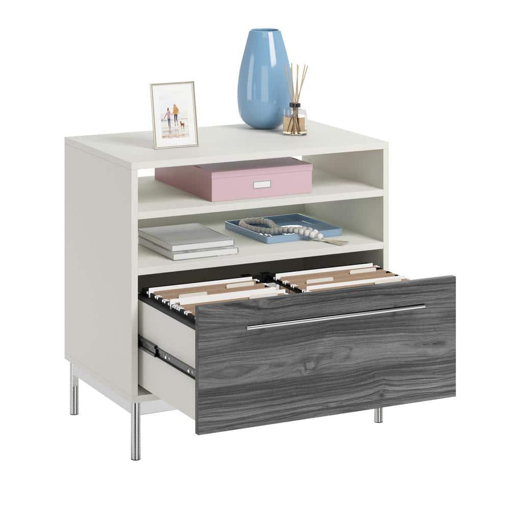 Sauder Vista Key Engineered Wood Lateral File Cabinet in Pearl Oak/Misted Elm