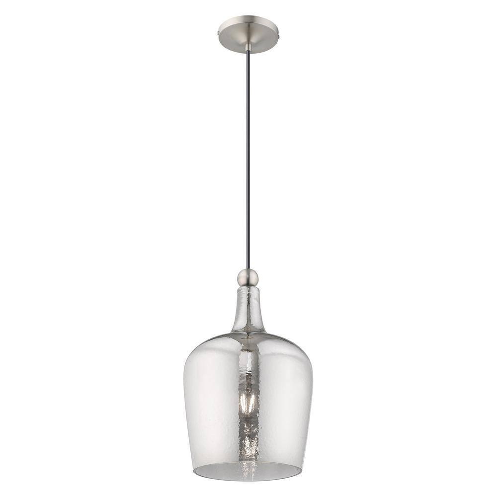 Livex Lighting Art Glass 1 - Light Pendant in  Brushed Nickel