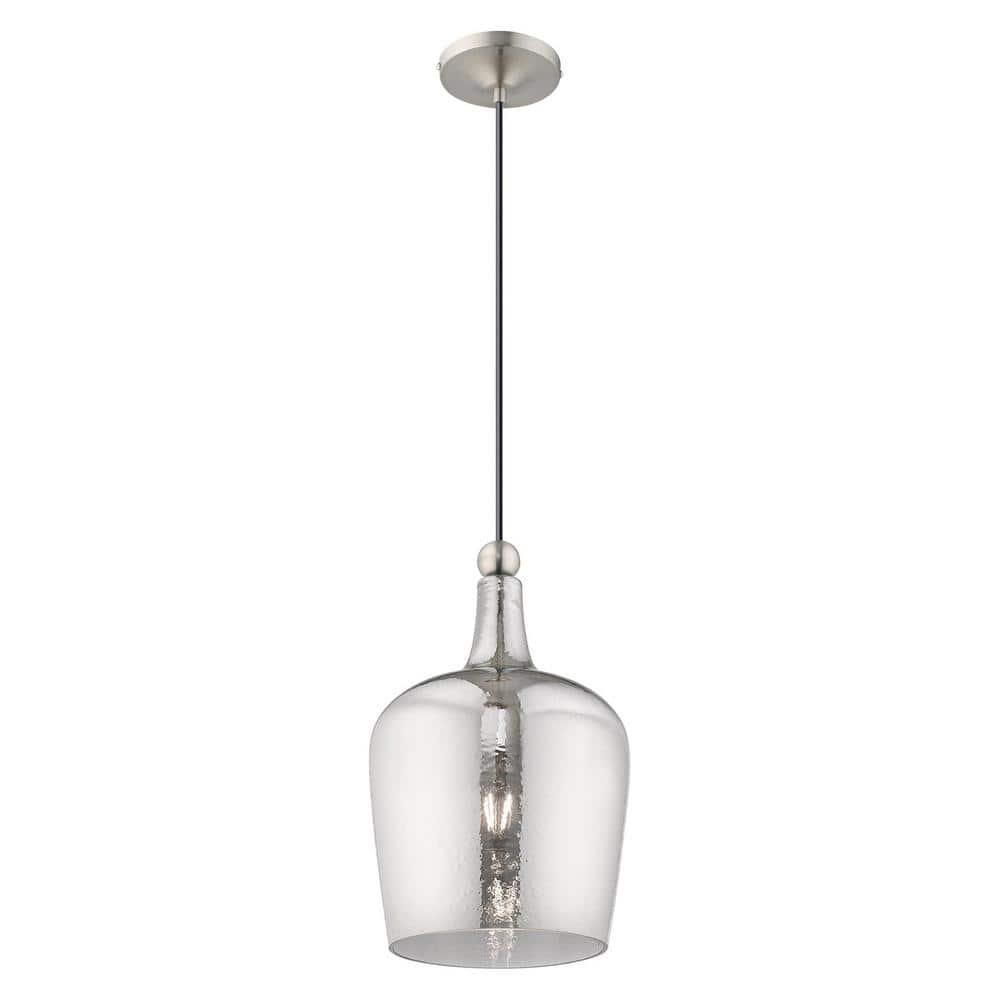 Livex Lighting Art Glass 1 - Light Pendant in  Brushed Nickel