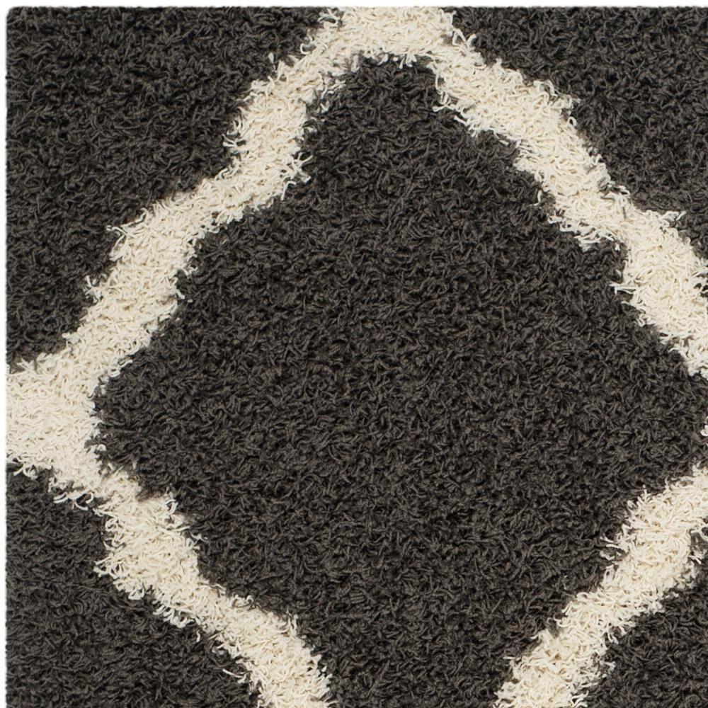 Dallas Shag SGD257 Power Loomed Area Rug - Dark Grey/Ivory - 6'x6' - Safavieh.